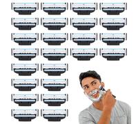 Abiemuce 24PCS Lames Mach 3, Rasoirs Mach 3, Lames de Rasoir Mach 3, Lames de Rasoir pour Hommes, Recharges de Lames Mach 3 Lame de Rasoir, Lames de Rasoir pour Hommes Adaptées Mach3