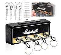 Abiemuce Marshall Porte Clef Mural, Jack Rack JCM800, Boîte à Clés JCM800 Porte-clés Guitare, Marshall Porte-clés mural, Marshall Porte-clés Audio,Porte Clef Marshall, Avec 4 Prises de Guitare