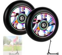 Abiemuce Stunt Lot de 2 roues de rechange pour scooter, 100 mm avec ABEC, pneus en aluminium 88A, favoris des skateboarders professionnels, convient pour toutes sortes de scooters
