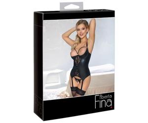 Abierta Fina 26330351241 Chemise à bretelles et string Noir 80B/M