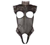 Abierta Fina Body Noir Transparent Taille XL