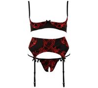 Abierta Fina Ensemble Dessous Taille 85C/XL Noir/Rouge