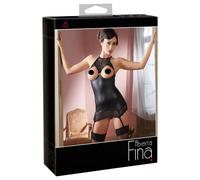 Abierta Fina - robe courte sexy - effet brillant - noir