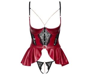 Abierta Fina SELL SET RED Rouge L