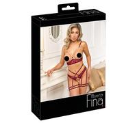 Abierta Fina - soutien-gorge ouvert avec chaînes - ensemble - rouge - L
