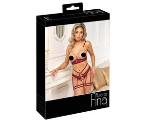 Abierta Fina - soutien-gorge ouvert avec chaînes - ensemble - rouge - L