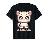 Abigail - Motif Chat Mignon pour Fille - Nom Abigail T-Shirt Graphique avec Valeur