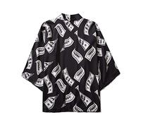 Abigprofit Hommes Full Dollar Bill Print Kimono Cardigan Japonais Yukata Haori Japon Traditionnel Black M