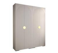 ABIKSMEBLE - Armoire à Portes Battantes - Placard Chambre - Penderie - Armoire de Rangement Chambre Manhattan RYFEL 1-2X Modules - Blanc - 236,7 cm (H) x 200 cm (L) x 47 cm (P)