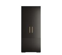 ABIKSMEBLE - Armoire à Portes Battantes - Placard Chambre - Penderie - Armoire de Rangement Chambre Manhattan RYFEL 3-1x Modules - Noir - 236,7 cm (H) x 100 cm (L) x 47 cm (P)