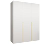 ABIKSMEBLE - Armoire Alicante 1 - Hauteur 202 cm, Largeur 150 cm, Profondeur 52cm - Corps Blanc, Poignée l'or - Meuble de Rangement Moderne pour Salon ou Chambre