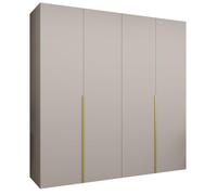 ABIKSMEBLE - Armoire Alicante 1 - Hauteur 202 cm, Largeur 200 cm, Profondeur 52cm - Corps Cachemire, Poignée l'or - Meuble de Rangement Moderne pour Salon ou Chambre