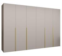 ABIKSMEBLE - Armoire Alicante 1 - Hauteur 202 cm, Largeur 300 cm, Profondeur 52cm - Corps Cachemire, Poignée l'or - Meuble de Rangement Moderne pour Salon ou Chambre