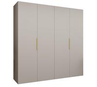 ABIKSMEBLE - Armoire Marbella 1 - Hauteur 202 cm, Largeur 200 cm, Profondeur 52 cm - Corps Cachemire, Poignée l'or - Meuble de Rangement Moderne pour Salon ou Chambre