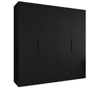 ABIKSMEBLE - Armoire Marbella 1 - Hauteur 202 cm, Largeur 200 cm, Profondeur 52 cm - Corps Noir, Poignée Noir - Meuble de Rangement Moderne pour Salon ou Chambre