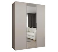 ABIKSMEBLE - Armoire Marbella 2 avec Mirroir - Hauteur 202 cm, Largeur 150 cm, Profondeur 52 cm - Corps Cachemire, Poignée Cachemire - Meuble de Rangement Moderne pour Salon