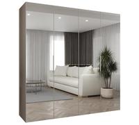 ABIKSMEBLE - Armoire Marbella 3 avec Mirroir - Hauteur 202 cm, Largeur 200 cm, Profondeur 52 cm - Corps Cachemire, Poignée Cachemire - Meuble de Rangement Moderne pour Salon
