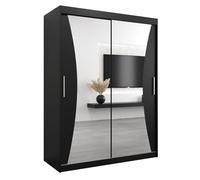 ABIKSMEBLE Armoire Monaco Avec Porte Coulissante Miroir - Dressing Adulte - Penderie Vêtement - Garde Robe - Placard - Closet