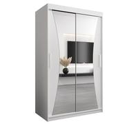 ABIKSMEBLE Armoire Monaco Avec Porte Coulissante Miroir - Dressing Adulte - Penderie Vêtement - Garde Robe - Placard - 2 Portes - Closet