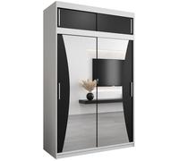 ABIKSMEBLE Armoire Monaco Avec Porte Coulissante Miroir - Dressing Adulte - Penderie Vêtement - Garde Robe - Placard - Closet