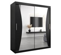 ABIKSMEBLE Armoire Monaco Avec Porte Coulissante Miroir - Dressing Pour Chambre Adulte - Penderie Vêtement - Garde Robe - Placard 2 Portes - Closet