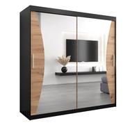 ABIKSMEBLE Armoire Monaco - Dressing Chambre Adulte - Penderie Vêtement - Garde-Robe 2 Portes Coulissantes