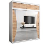 ABIKSMEBLE Armoire Monaco - Dressing Chambre Adulte - Penderie Vêtement - Garde-Robe 2 Portes Coulissantes