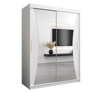 ABIKSMEBLE Armoire Monaco - Porte Coulissante Miroir - Dressing Adulte - Penderie Vêtement - Garde Robe - Placard - 2 Portes - Closet