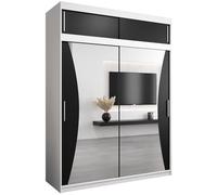ABIKSMEBLE Armoire Monaco - Porte Coulissante Miroir - Dressing Adulte - Penderie Vêtement - Garde Robe - Placard - 2 Portes - Closet