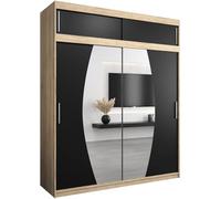 ABIKSMEBLE Armoire Porte coulissante Miroir Elypse - Dressing Chambre Adulte - Penderie Vetement Dressing - Garde Robe - Armoire 2 Portes - Closet