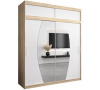 ABIKSMEBLE Armoire Porte coulissante Miroir Elypse - Dressing Chambre Adulte - Penderie Vetement Dressing - Garde Robe - Armoire 2 Portes - Closet