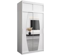 ABIKSMEBLE Armoire Porte coulissante Miroir Elypse - Dressing Chambre Adulte - Penderie Vetement Dressing - Garde Robe - Armoire 2 Portes - Closet