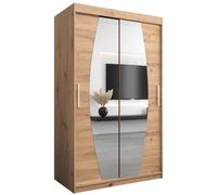ABIKSMEBLE Armoire Porte coulissante Miroir Elypse - Dressing Chambre Adulte - Penderie Vetement Dressing - Garde Robe - Armoire 2 Portes - Closet