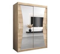 ABIKSMEBLE Armoire Porte coulissante Miroir Monaco - Armoire Chambre - Dressing Chambre Adulte - Penderie Vetement Dressing - Garde Robe - Placard Chambre - Armoire 2 Portes - Closet