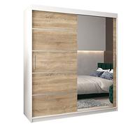 ABIKSMEBLE Armoire Porte coulissante Miroir Verona 2 - Dressing Chambre Adulte - Penderie Vetement Dressing - Garde Robe - Placard Chambre - Armoire 2 Portes - Closet
