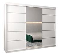 ABIKSMEBLE Armoire Porte coulissante Miroir Verona 2 - Dressing Chambre Adulte - Penderie Vetement Dressing - Garde Robe - Placard Chambre - Armoire 3 Portes - Closet
