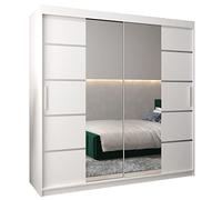 ABIKSMEBLE Armoire Porte coulissante Miroir Verona 4 - Armoire Chambre - Dressing Chambre Adulte - Penderie Vetement Dressing - Garde Robe - Placard Chambre - Armoire 3 Portes - Closet