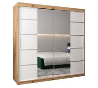 ABIKSMEBLE Armoire Porte coulissante Miroir Verona 4 - Armoire Chambre - Dressing Chambre Adulte - Penderie Vetement Dressing - Garde Robe - Placard Chambre - Armoire 3 Portes - Closet
