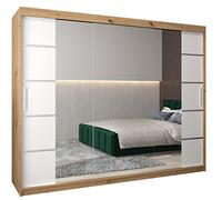 ABIKSMEBLE Armoire Porte coulissante Miroir Verona 4 - Dressing Chambre Adulte - Penderie Vetement Dressing - Garde Robe - Placard Chambre - Armoire 3 Portes - Closet