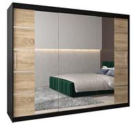 ABIKSMEBLE Armoire Porte coulissante Miroir Verona 4 - Dressing Chambre Adulte - Penderie Vetement Dressing - Garde Robe - Placard Chambre - Armoire 3 Portes - Closet