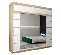 ABIKSMEBLE Armoire Porte coulissante Miroir Verona 4 - Dressing Chambre Adulte - Penderie Vetement Dressing - Garde Robe - Placard Chambre - Armoire 3 Portes - Closet