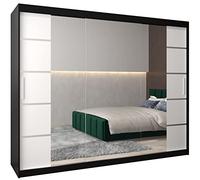 ABIKSMEBLE Armoire Porte coulissante Miroir Verona 4 - Dressing Chambre Adulte - Penderie Vetement Dressing - Garde Robe - Placard Chambre - Armoire 3 Portes - Closet