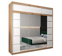 ABIKSMEBLE Armoire Porte coulissante Miroir Verona 4 - Dressing Chambre Adulte - Penderie Vetement Dressing - Garde Robe - Placard Chambre - Armoire 3 Portes - Closet