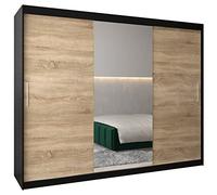 ABIKSMEBLE Armoire Tokyo 1 Avec Porte Coulissante Miroir - Dressing Adulte - Penderie Vêtement - Garde Robe - Placard 3 Portes - Closet