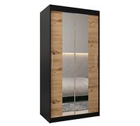 ABIKSMEBLE Armoire Tokyo 1 Avec Porte Coulissante Miroir - Dressing Adulte - Penderie Vêtement - Garde Robe - Placard - Closet