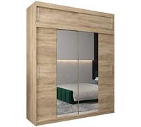 ABIKSMEBLE Armoire Tokyo 1 Avec Porte Coulissante Miroir - Dressing Adulte - Penderie Vêtement - Garde Robe - Placard - Closet