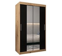 ABIKSMEBLE Armoire Tokyo 1 avec Porte Coulissante Miroir - Dressing Chambre Adulte - Penderie Vetement avec 2 Portes - Garde Robe Placard