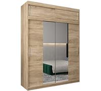 ABIKSMEBLE Armoire Tokyo 1 avec Porte Coulissante Miroir - Dressing Chambre Adulte - Penderie Vetement avec 2 Portes - Garde Robe