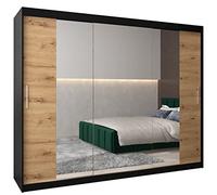 ABIKSMEBLE Armoire Tokyo 2 Avec Porte Coulissante Miroir - Dressing Adulte - Penderie Vêtement - Garde Robe - Placard 3 Portes - Closet