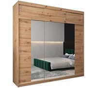 ABIKSMEBLE Armoire Tokyo 2 Avec Porte Coulissante Miroir - Dressing Adulte - Penderie Vêtement - Garde Robe - Placard 3 Portes - Closet